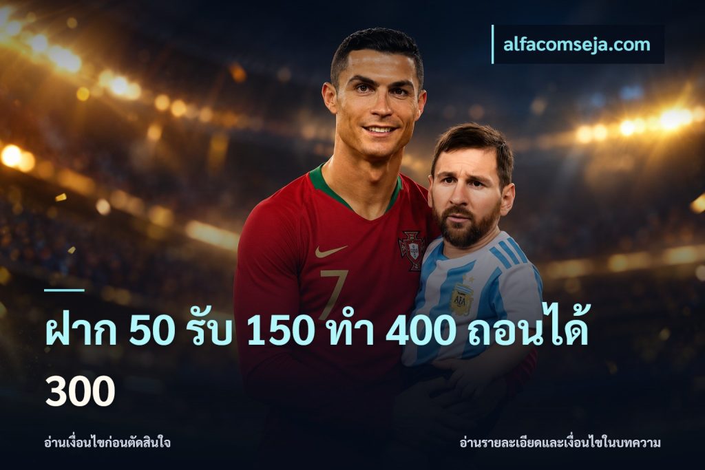 ฝาก 50 รับ 150 ทํา 400 ถอนได้ 300