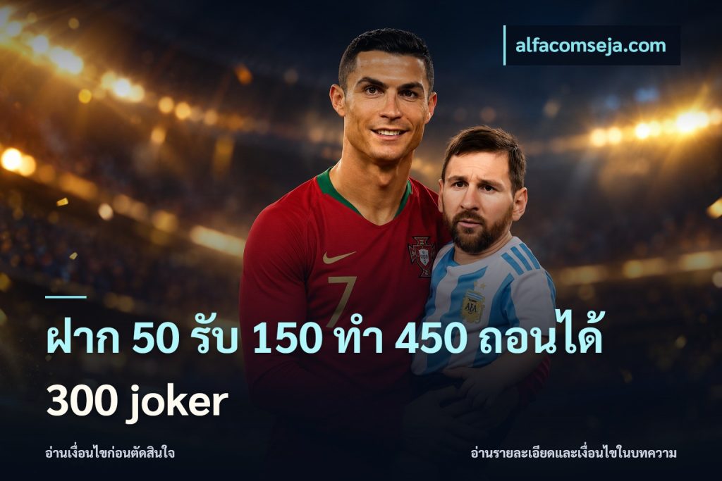 ฝาก 50 รับ 150 ทํา 450 ถอนได้ 300 joker