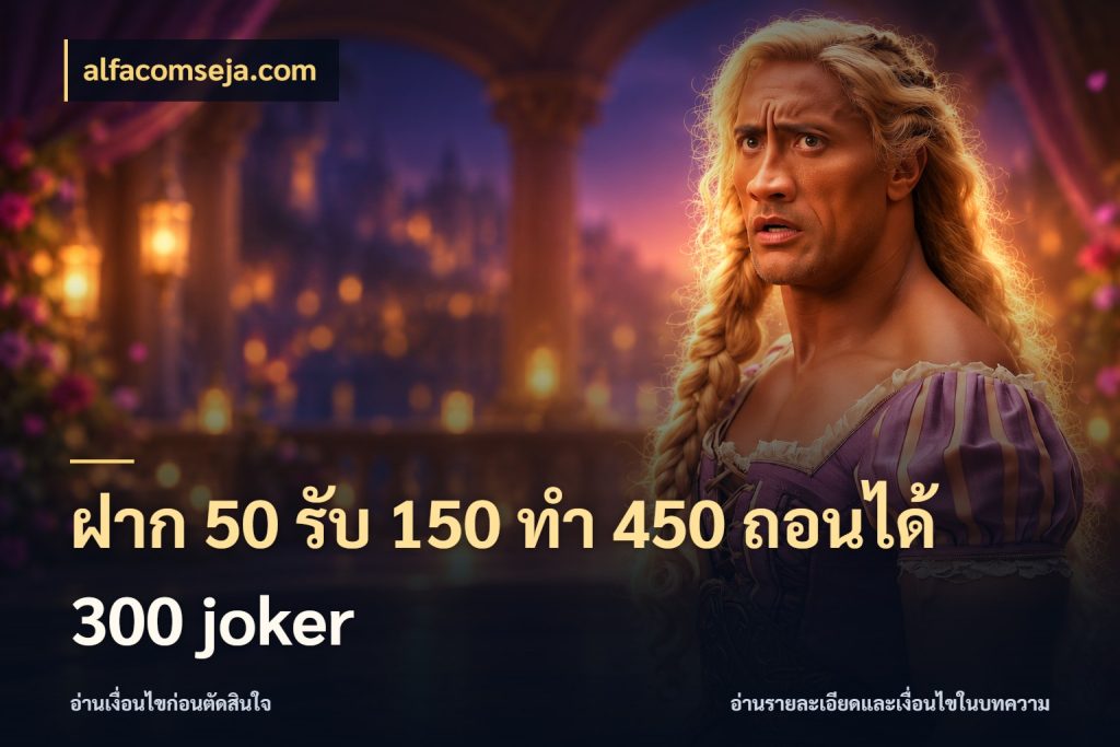 ฝาก 50 รับ 150 ทํา 450 ถอนได้ 300 joker alfacomseja.com โปรยอดรับที่สายเกมสนใจ