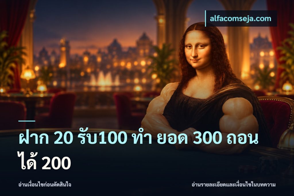 ฝาก 20 รับ100 ทํา ยอด 300 ถอนได้ 200