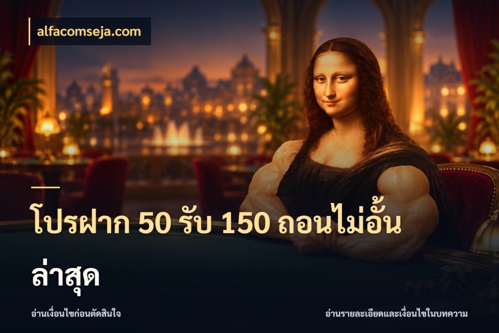 โปรฝาก 50 รับ 150 ถอนไม่อั้นล่าสุด ยอดฝากและยอดรับในมุมของคนชอบลุ้น กับ alfacomseja.com