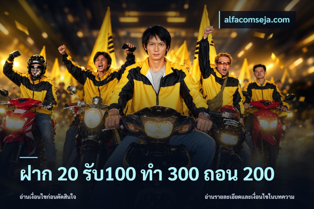 ฝาก 20 รับ100 ทํา 300 ถอน 200