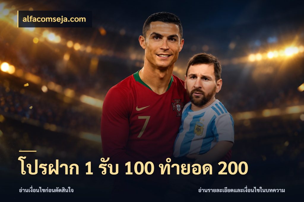 โปรฝาก 1 รับ 100 ทำยอด 200 สนุกกับตัวเลือกโปรในสไตล์ของคุณ สไตล์ alfacomseja.com