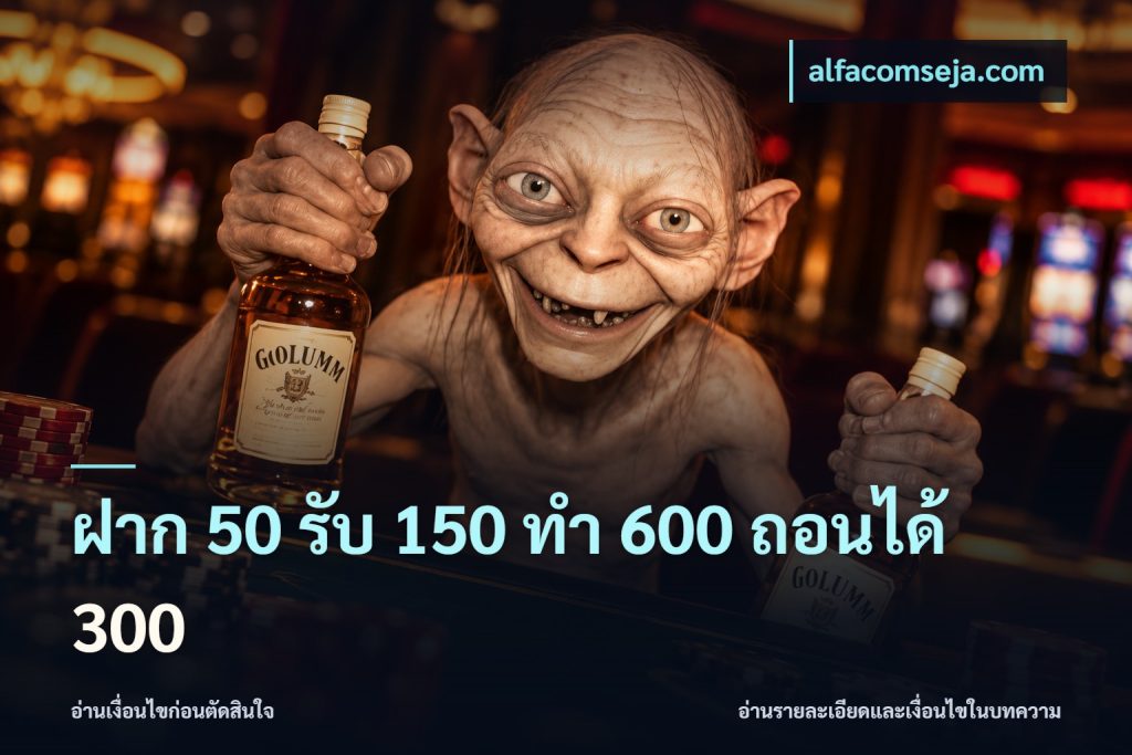 ฝาก 50 รับ 150 ทํา 600 ถอนได้ 300