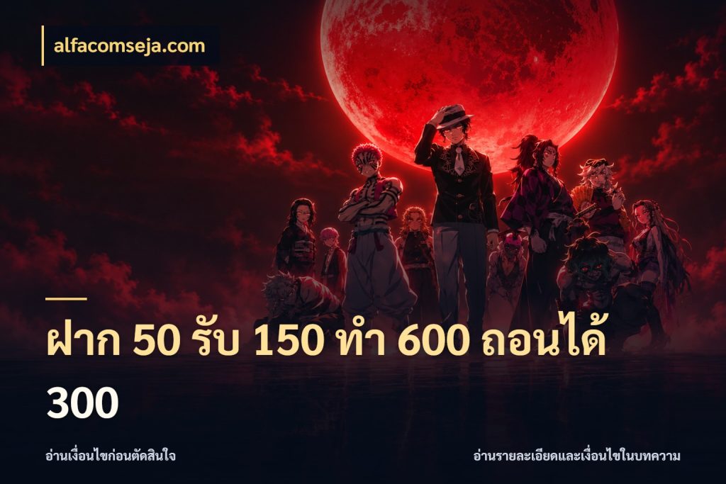 ฝาก 50 รับ 150 ทํา 600 ถอนได้ 300 alfacomseja.com เปิดมุมโปรให้เข้ากับเกมแนวโปรด