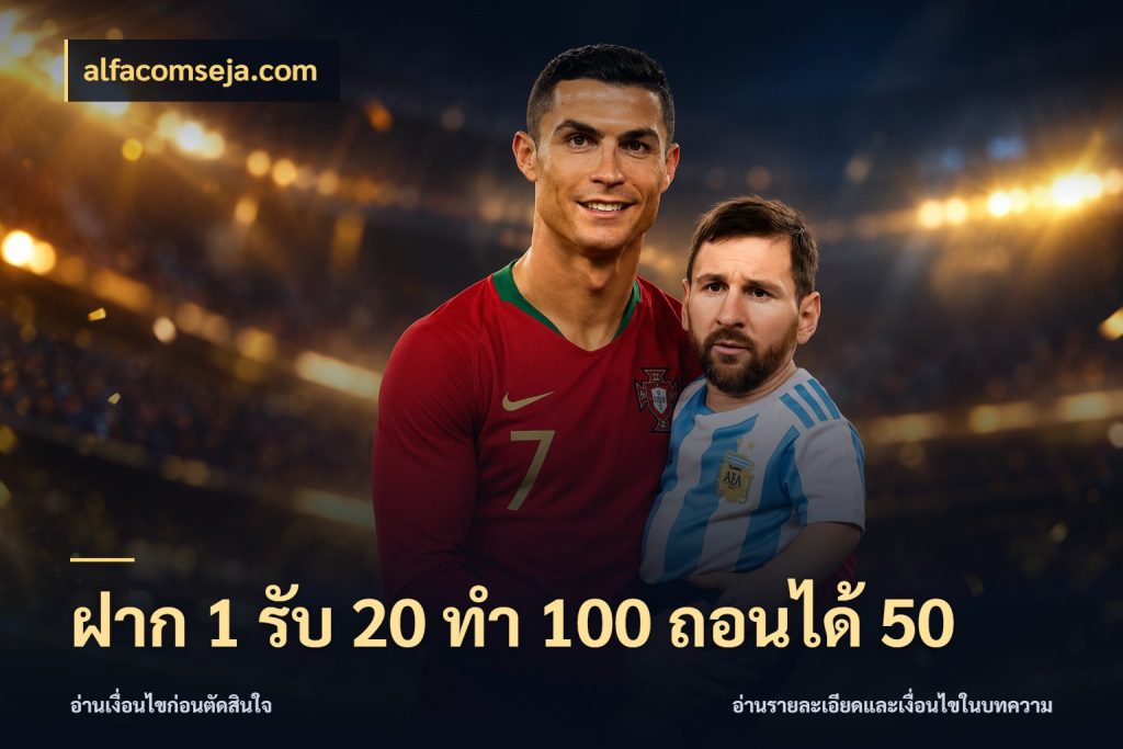 ฝาก 1 รับ 20 ทำ 100 ถอนได้ 50 alfacomseja.com รูปแบบโบนัสกับสิทธิ์ของสายเกม