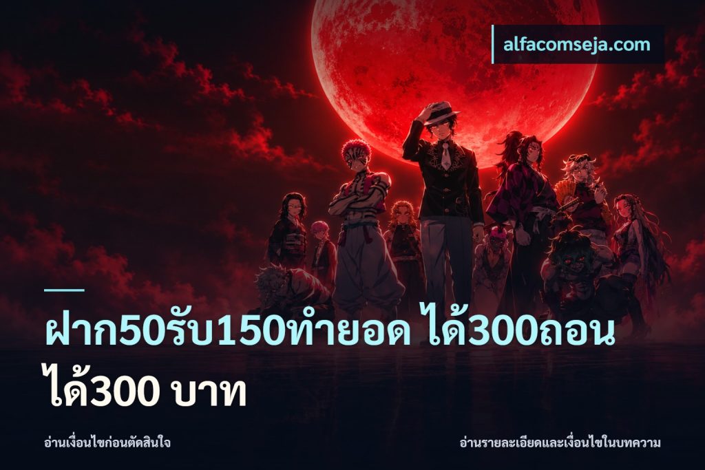 ฝาก50รับ150ทำยอด ได้300ถอนได้300 บาท