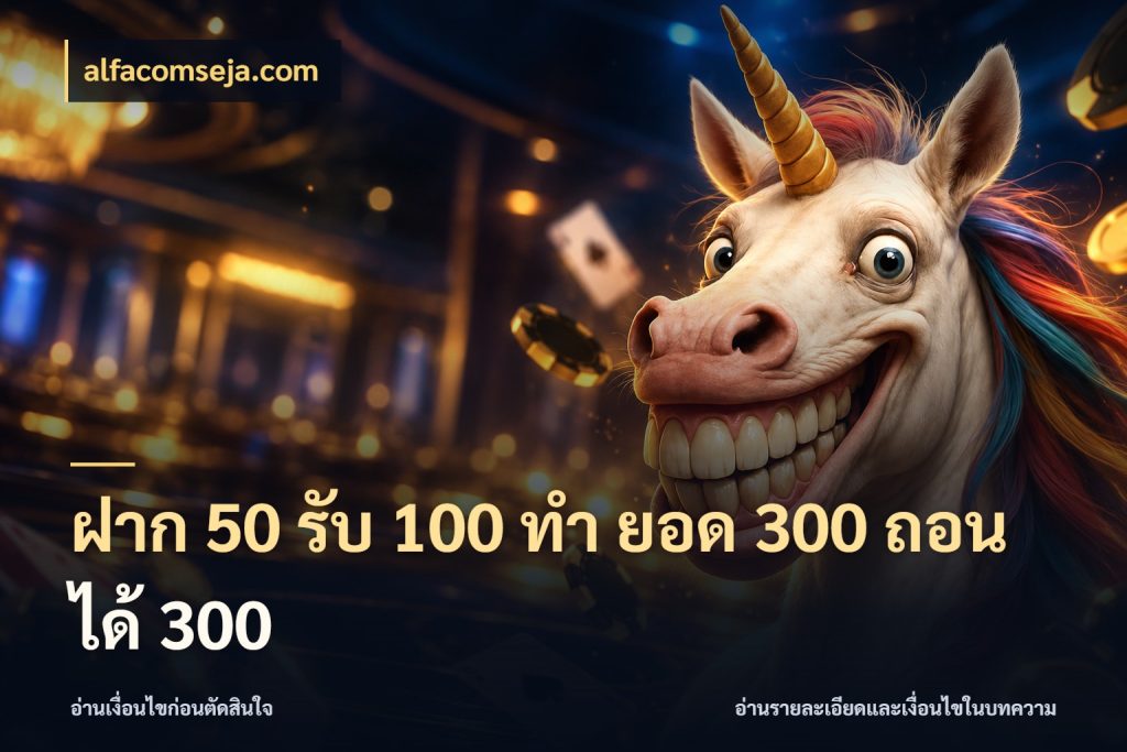 ฝาก 50 รับ 100 ทํา ยอด 300 ถอนได้ 300 alfacomseja.com โปรยอดรับที่สายเกมสนใจ