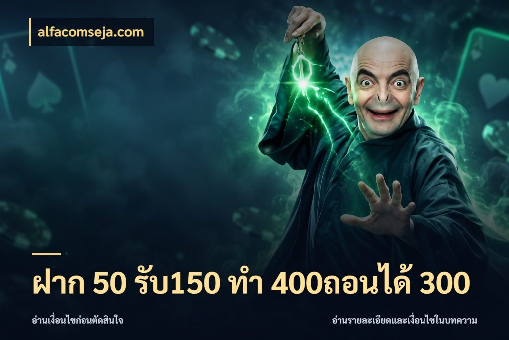 ฝาก 50 รับ150 ทํา 400ถอนได้ 300 เปิดมุมโปรให้เข้ากับเกมแนวโปรด ในมุม alfacomseja.com