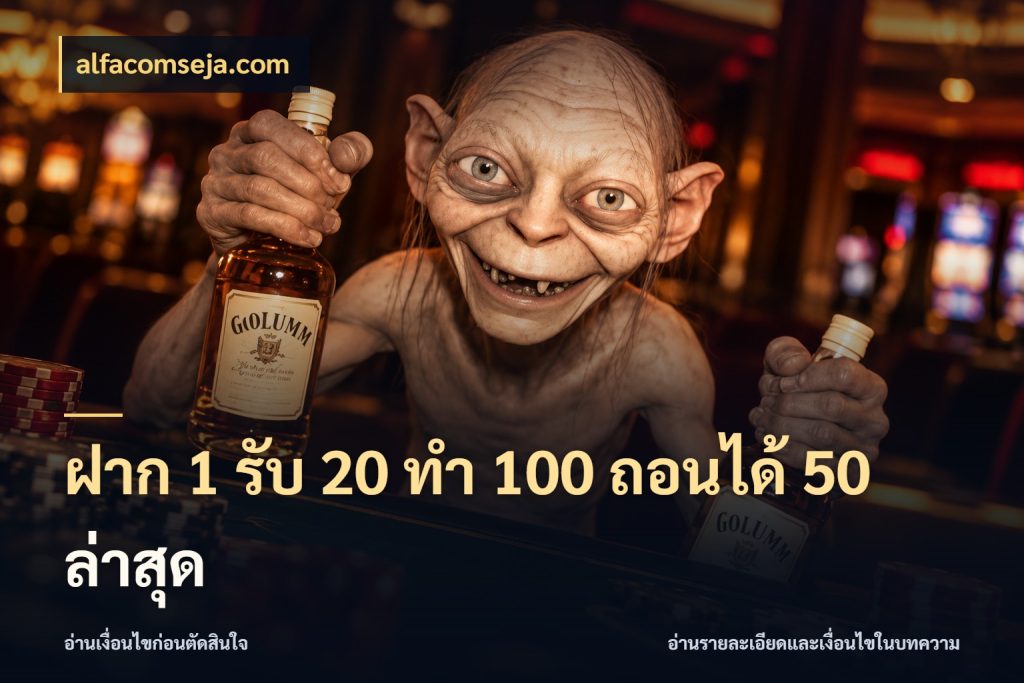 ฝาก 1 รับ 20 ทำ 100 ถอนได้ 50 ล่าสุด สายโบนัสเลือกจังหวะสนุกได้อย่างไร สไตล์ alfacomseja.com